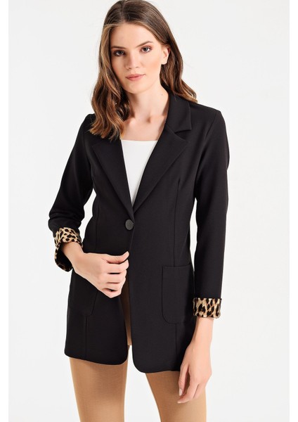 Yakalı Cepli Uzun Kol Kolu İsterse Katlanabilen Pamuklu Kumaş Blazer Ofis Ceket modelleri