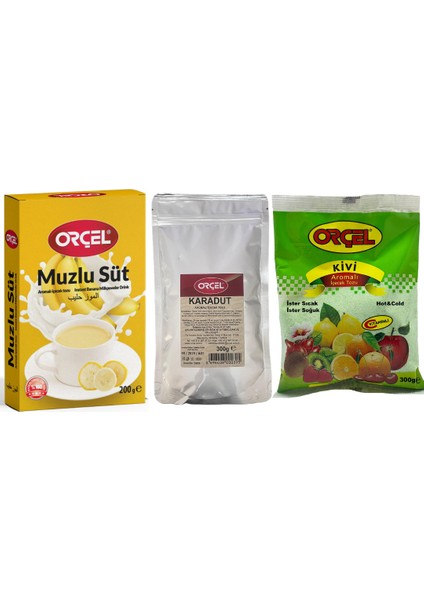 Karadut 300GR + Kivi 300GR + Muzlu Süt 200GR Aromalı Içecek Tozu Oralet Çay Set
