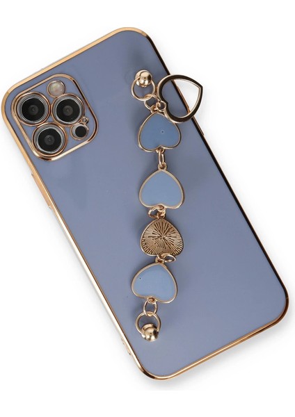 Apple iPhone 12 Pro Max Elegant Charm Case (Kalpli Zincirli Kılıf) Elegant Silicone Cover - Gri modelleri