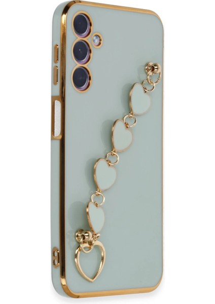 Samsung Galaxy A24 4g Elegant Charm Case (Kalpli Zincirli Kılıf) Elegant Silicone Cover - Su Yeşili fiyatları