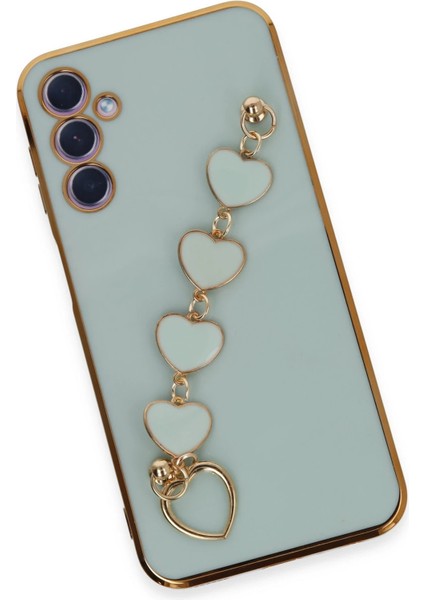 Samsung Galaxy A24 4g Elegant Charm Case (Kalpli Zincirli Kılıf) Elegant Silicone Cover - Su Yeşili fırsatları