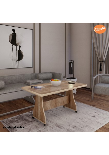 Tekerlekli Mdf Masa Orta Sehpa