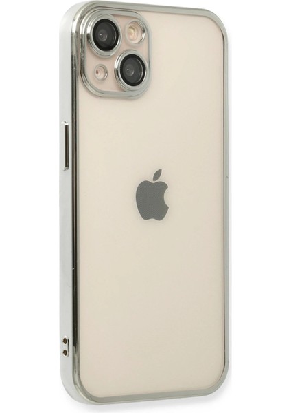 Apple iPhone 13 Crystal Shield Lensli Silikon (Lens Protector / Kamera Koruyucu Kılıf) - Gümüş indirimleri