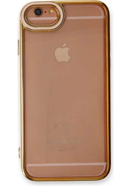 Apple iPhone 6 Elegant Liva Lens Kapak – (Şeffaf Gövde, Altın Çerçeveli Kamera Koruma) - Pudra fiyatları