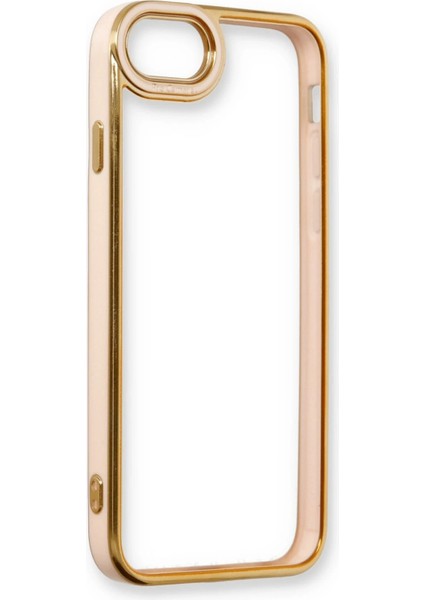 Apple iPhone 6 Elegant Liva Lens Kapak – (Şeffaf Gövde, Altın Çerçeveli Kamera Koruma) - Pudra fırsatları