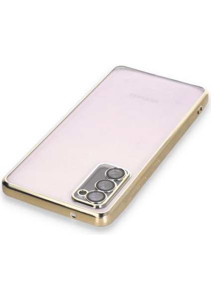 Samsung Galaxy S20 Fe Crystal Shield Lensli Silikon (Lens Protector / Kamera Koruyucu Kılıf) - Gold modelleri