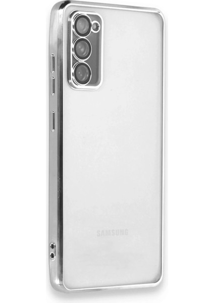 Samsung Galaxy S20 Fe Crystal Shield Lensli Silikon (Lens Protector / Kamera Koruyucu Kılıf) - Gümüş