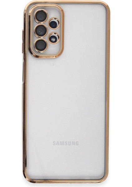 Samsung Galaxy A23 4g Crystal Shield Lensli Silikon (Lens Protector / Kamera Koruyucu Kılıf) - Gold fiyatları