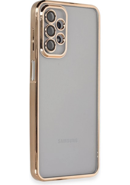 Samsung Galaxy A23 4g Crystal Shield Lensli Silikon (Lens Protector / Kamera Koruyucu Kılıf) - Gold indirimleri