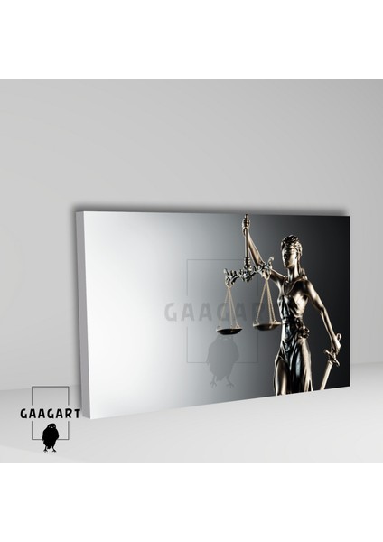 Tekli Yatay Kanvas Duvar Tablosu Gri Detaylı Adalet Tanrıçası fiyatları