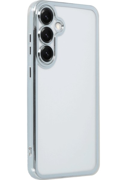 Samsung Galaxy S25 Crystal Shield Lensli Silikon (Lens Protector / Kamera Koruyucu Kılıf) - Gümüş fiyatları