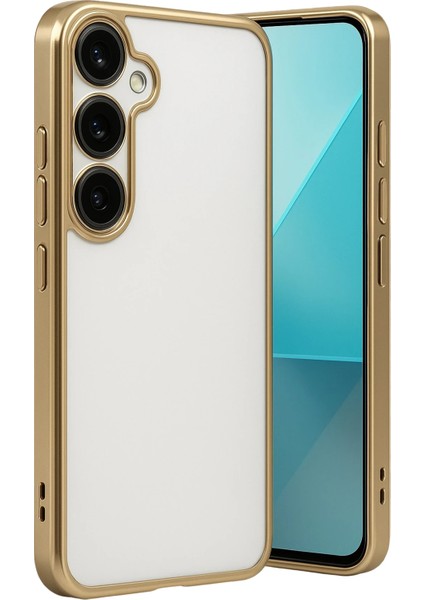 Samsung Galaxy A24 4g Prime Crystal Shield Lensli Silikon (Lens Protector / Kamera Koruyucu Kılıf) - Gold modelleri