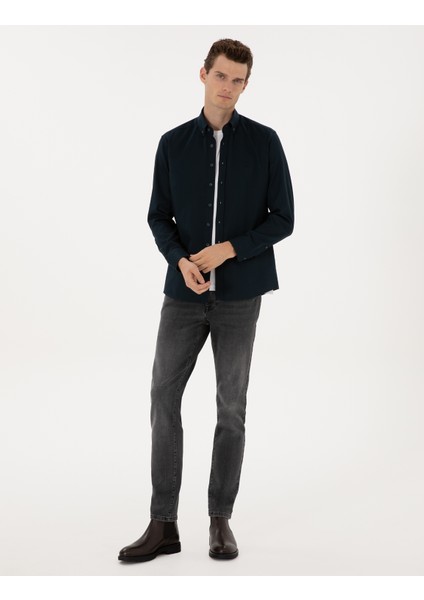 Erkek Lacivert Regular Fit Uzun Kollu Gömlek 50316736-VR033 fırsatları