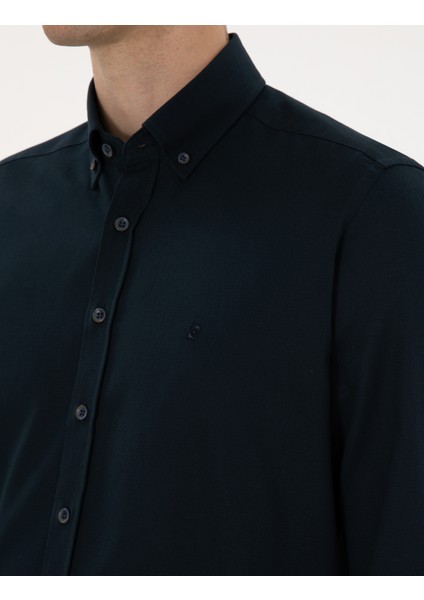 Erkek Lacivert Regular Fit Uzun Kollu Gömlek 50316736-VR033