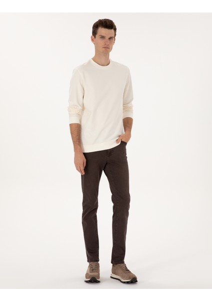 Erkek Kahverengi Slim Fit Jean Pantolon 50317247-VR029