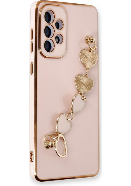 Samsung Galaxy A33 5g Elegant Charm Case (Kalpli Zincirli Kılıf) Elegant Silicone Cover - Pudra fırsatları