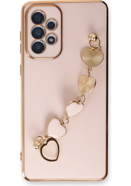 Samsung Galaxy A33 5g Elegant Charm Case (Kalpli Zincirli Kılıf) Elegant Silicone Cover - Pudra indirimleri