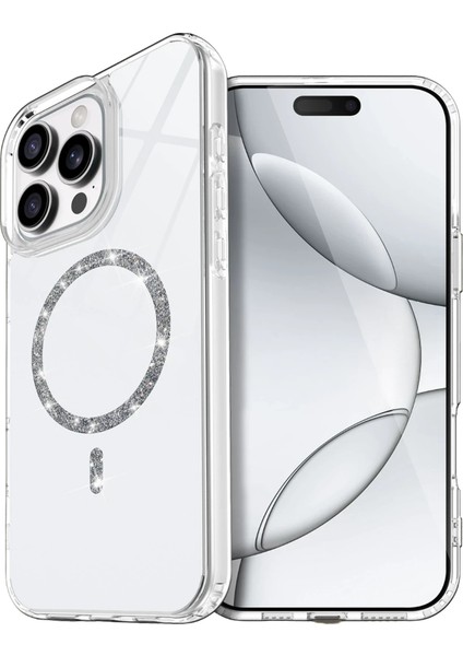 Apple iPhone 15 Pro Max Crystal Magsafe Kapak – Slim, Zarif & Hafif Tasarım - Şeffaf