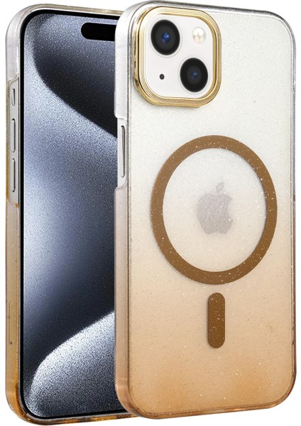Apple iPhone 15 Selene Shine Magsafe Case – Elegant Glossy Kılıf (Işıltılı Premium Kapak) - Çöl Titanyum