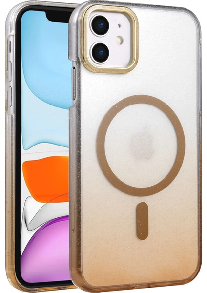 Apple iPhone 12 Selene Shine Magsafe Case – Elegant Glossy Kılıf (Işıltılı Premium Kapak) - Çöl Titanyum fırsatları