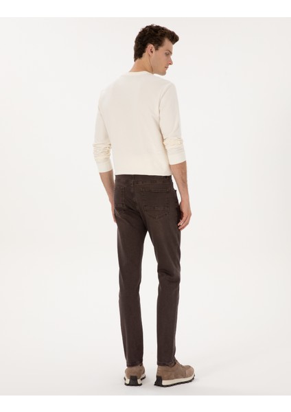 Erkek Kahverengi Slim Fit Jean Pantolon 50317247-VR029 fırsatları