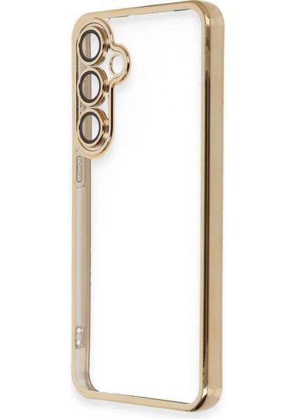 Samsung Galaxy S24 Fe Crystal Shield Lensli Silikon (Lens Protector / Kamera Koruyucu Kılıf) - Gold fırsatları