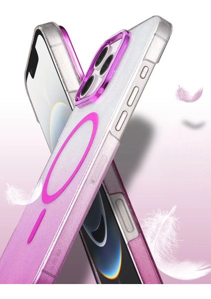 Apple iPhone 16 Pro Max Selene Shine Magsafe Case – Elegant Glossy Kılıf (Işıltılı Premium Kapak) - Çöl Titanyum modelleri