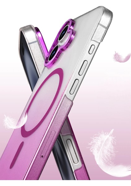 Apple iPhone 16 Plus Selene Shine Magsafe Case – Elegant Glossy Kılıf (Işıltılı Premium Kapak) - Çöl Titanyum modelleri