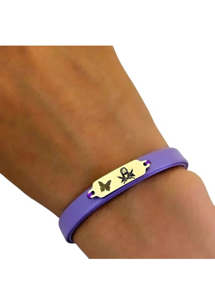Altın Plakalı 14 Ayar Hz Ali Temalı Kelebek Figürlü Doğal Mor Derili Hediye BILEKLIK-653SEMBOL fırsatları