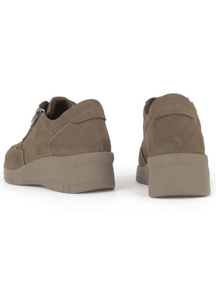 , Kadın Hakiki Deri Konfor Ayakkabı 153359Z218 Vizon