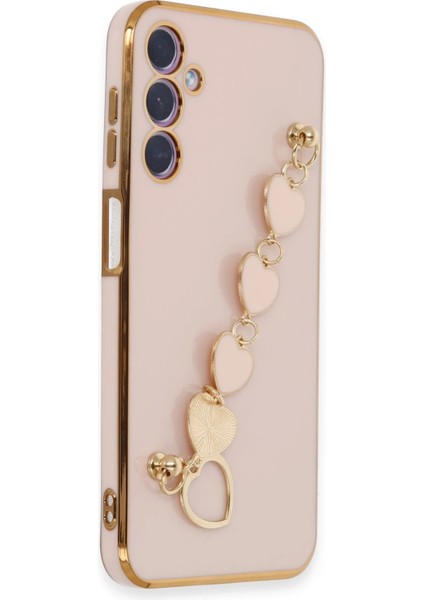 Samsung Galaxy A24 4g Elegant Charm Case (Kalpli Zincirli Kılıf) Elegant Silicone Cover - Pudra fiyatları
