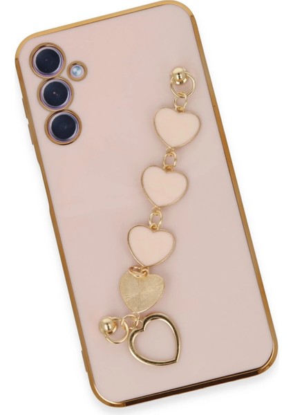 Samsung Galaxy A24 4g Elegant Charm Case (Kalpli Zincirli Kılıf) Elegant Silicone Cover - Pudra fırsatları