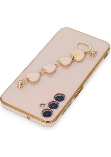 Samsung Galaxy A24 4g Elegant Charm Case (Kalpli Zincirli Kılıf) Elegant Silicone Cover - Pudra indirimleri