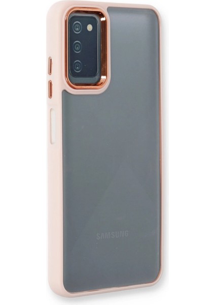 Samsung Galaxy A03S Elegant Clear Case (Şeffaf Kılıf) - Stylish Protective Cover - Pudra