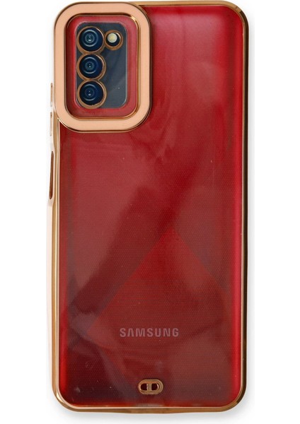 Samsung Galaxy A03S Elegant Liva Lens Kapak – (Şeffaf Gövde, Altın Çerçeveli Kamera Koruma) - Rose fiyatları