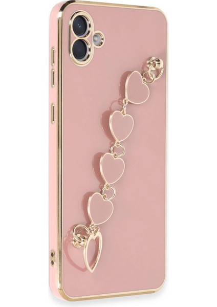 Samsung Galaxy A04E Elegant Charm Case (Kalpli Zincirli Kılıf) Elegant Silicone Cover - Pudra fiyatları