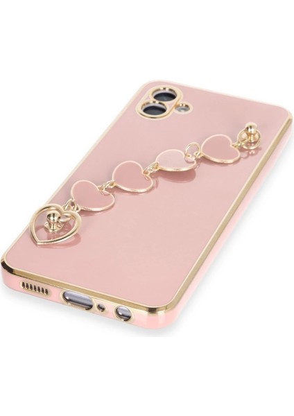 Samsung Galaxy A04E Elegant Charm Case (Kalpli Zincirli Kılıf) Elegant Silicone Cover - Pudra fırsatları