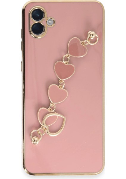 Samsung Galaxy A04E Elegant Charm Case (Kalpli Zincirli Kılıf) Elegant Silicone Cover - Pudra indirimleri
