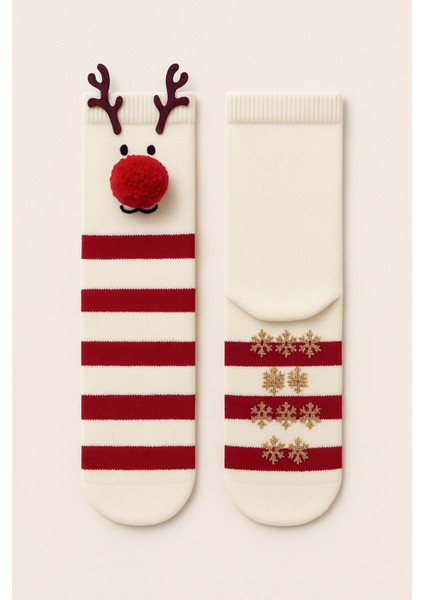 Çocuk Ponpon Aksesuarlı Soket Çorap