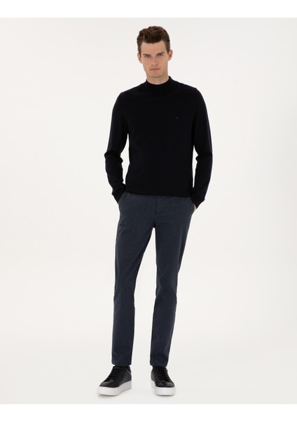 Erkek Lacivert Slim Fit Kanvas Pantolon 50317228-VR033 modelleri