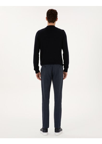 Erkek Lacivert Slim Fit Kanvas Pantolon 50317228-VR033 fırsatları