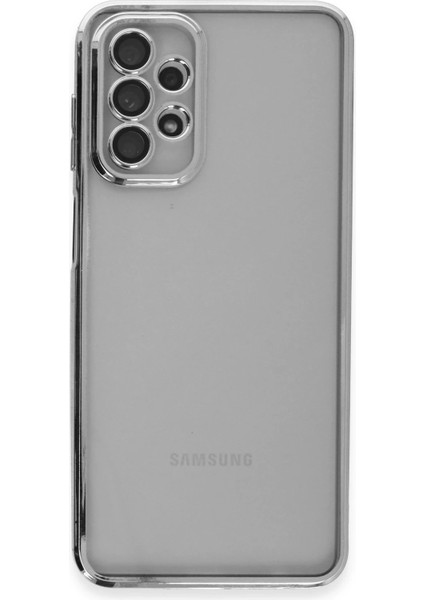 Samsung Galaxy A23 4g Crystal Shield Lensli Silikon (Lens Protector / Kamera Koruyucu Kılıf) - Gümüş fiyatları