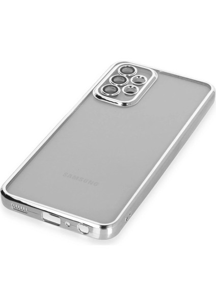 Samsung Galaxy A23 4g Crystal Shield Lensli Silikon (Lens Protector / Kamera Koruyucu Kılıf) - Gümüş fırsatları