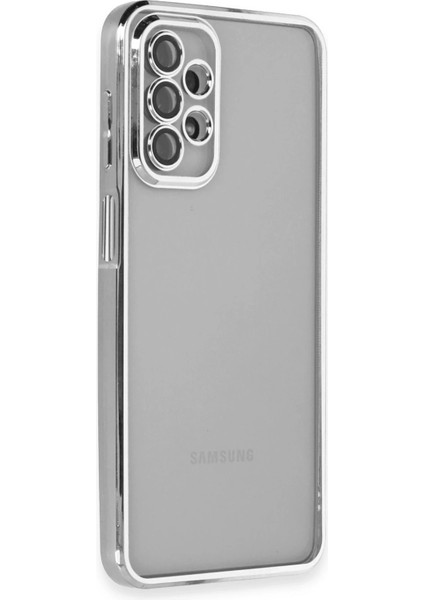 Samsung Galaxy A23 4g Crystal Shield Lensli Silikon (Lens Protector / Kamera Koruyucu Kılıf) - Gümüş indirimleri