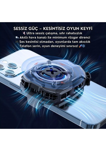 Dijital Göstergeli Turbo Fan Işıklı Klipsli 27W Telefon Soğutucu Radyatör Tüm Telefonlara Uyumlu fırsatları