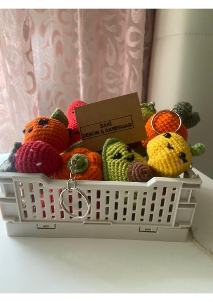 Sevimli Avakado Figürlü Amigurumi Anahtarlık modelleri