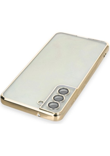 Samsung Galaxy S21 Fe Crystal Shield Lensli Silikon (Lens Protector / Kamera Koruyucu Kılıf) - Gold modelleri