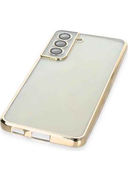 Samsung Galaxy S21 Fe Crystal Shield Lensli Silikon (Lens Protector / Kamera Koruyucu Kılıf) - Gold fırsatları
