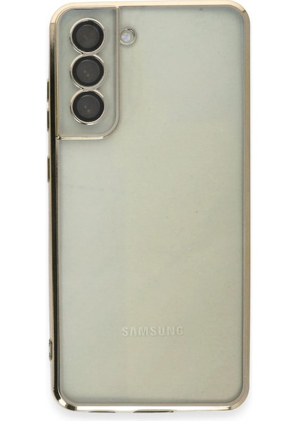 Samsung Galaxy S21 Fe Crystal Shield Lensli Silikon (Lens Protector / Kamera Koruyucu Kılıf) - Gold indirimleri