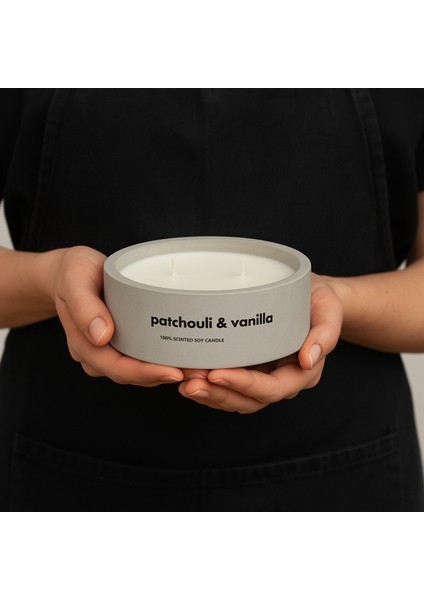 Dekoratif El Yapımı Yatay Mum : Çift Fitilli : Kokulu Soya Mum : Patchouli & Vanilla fiyatları